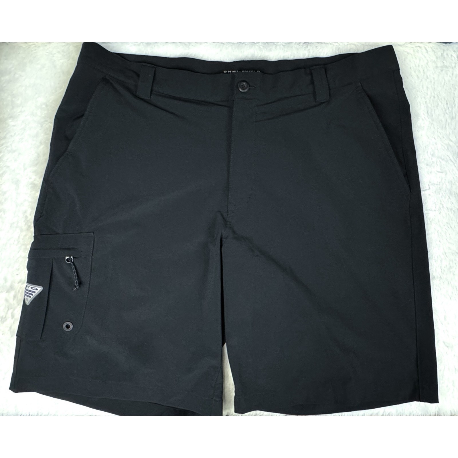 Columbia Pfg Shorts Men's 38 Black Omni-Shield Cargo Fishing Outdoor Euc